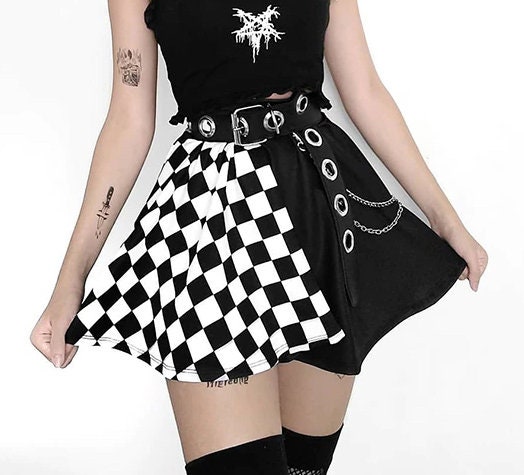 Gothic Skirt/ Harajuku Clothing/ Dark Academia/ Edgy Clothing/ | Etsy