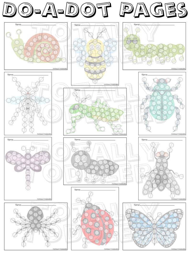 Insect Do-a-dot Pages Printable - Etsy