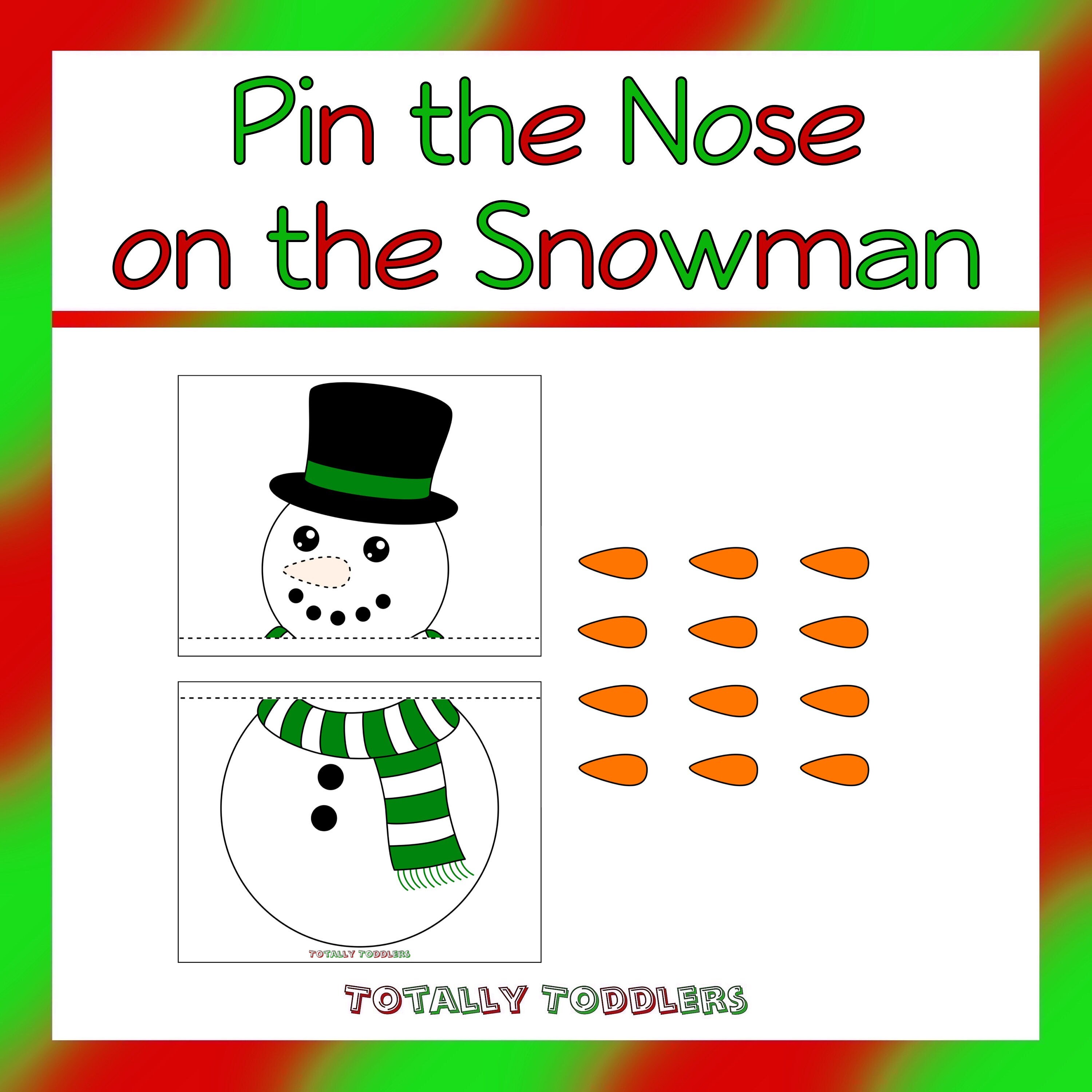 Pin the Nose on the Snowman Printable - Etsy