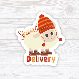 Etiqueta adhesiva para embalaje de entrega especial, linda oveja kawaii, pegatinas de Happy Mail, pegatina de entrega especial, pegatina de correo, pequeña empresa