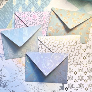 Enveloppes pour pack mystère, lot de 3 ou 5 enveloppes, enveloppes 5 x 7, enveloppes en papier cartonné à motifs, enveloppes faites main, divers modèles d'enveloppes
