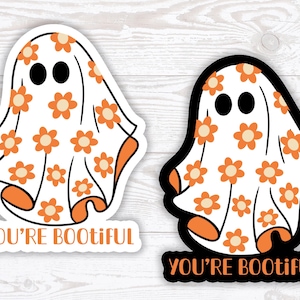 Sticker fantôme tu es belle, autocollant fantôme d'Halloween, autocollant fantôme tu es belle, un jeu de mots Halloween autocollant, joyeux Halloween