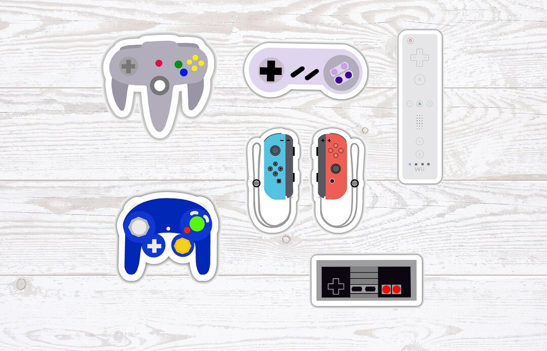 Nintendo Controller Rare Sticker Video Game Controller Pack - Laminated Vinyl Stickers, Die Cut Stickers ...