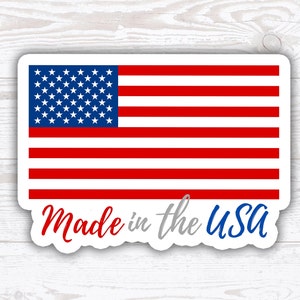 Adesivo Made in USA, Stati Uniti d'America, Rosso Bianco e Blu, Stelle e Strisce, Adesivo bandiera USA, 4 luglio, Bandiera americana