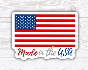 Adesivo Made in USA, Stati Uniti d'America, Rosso Bianco e Blu, Stelle e Strisce, Adesivo bandiera USA, 4 luglio, Bandiera americana
