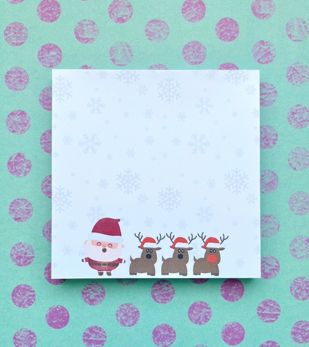 Christmas Memo Pad Notepad Christmas Santa Note Pad Santa Etsy