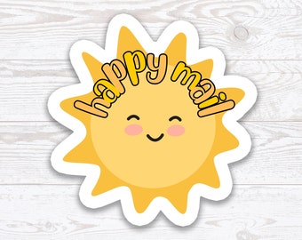 Happy Mail Sticker, Happy Mail Packaging Sticker, Sun Mailing Sticker, Packaging Sticker, Sun Envelope Seal, Happy Sun mail label, Happy Sun