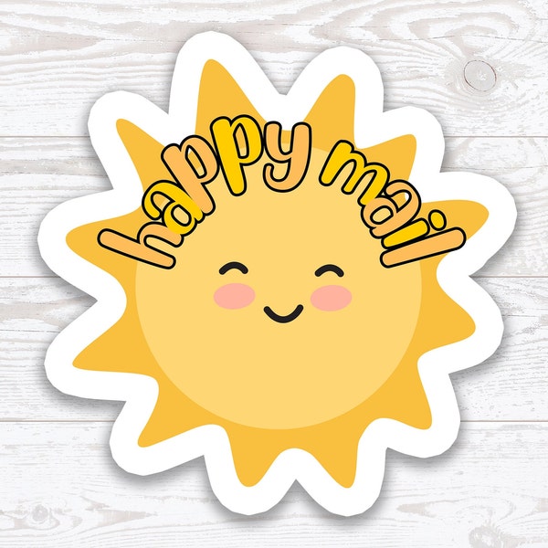 Happy Mail Sticker, Happy Mail Packaging Sticker, Sun Mailing Sticker, Packaging Sticker, Sun Envelope Seal, Happy Sun mail label, Happy Sun