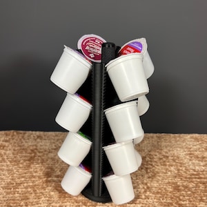 Rotating Keurig K Cup Pod Holder | Coffee Capsule Organizer Stand | Countertop Storage Carousel for Up to 16 Pods