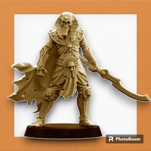 Undead King – Crab Miniatures – Pharaoh’s Army: Undead Army – Premium ABS resin miniature – 3D printing for wargames and role-playing