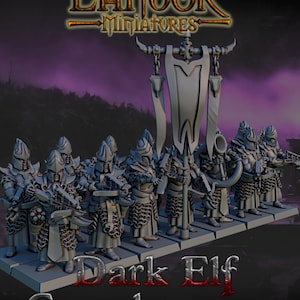 Dark Elves Crossbowman – Landor Miniatures – Dark Elf Crossbowmen – Premium ABS Resin Miniatures – 3D Printed Wargames and Roleplaying