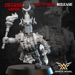 Infernal Commander of the Infernal Empire Infernal Dwarf army by White Angel Miniatures ideal for wargames, Dungeons & Dragons Pathfinder