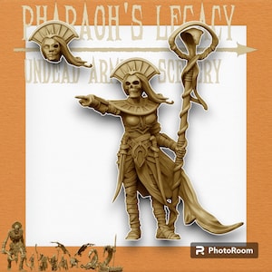 Undead Queen – Crab Miniatures – Pharaoh’s Army: Undead Army – Premium ABS Resin Miniature – 3D Printed for Wargames and Roleplaying