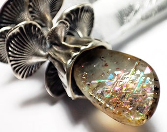 Ciondolo Con Pietra Preziosa Arcobaleno In Pietra Di Luna - Foto 4