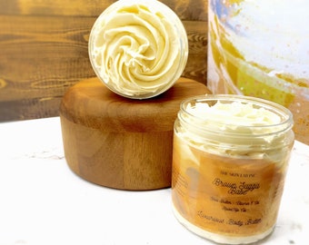 Azúcar moreno y mantequilla corporal de higo, crema corporal, hidratante, manteca de karité