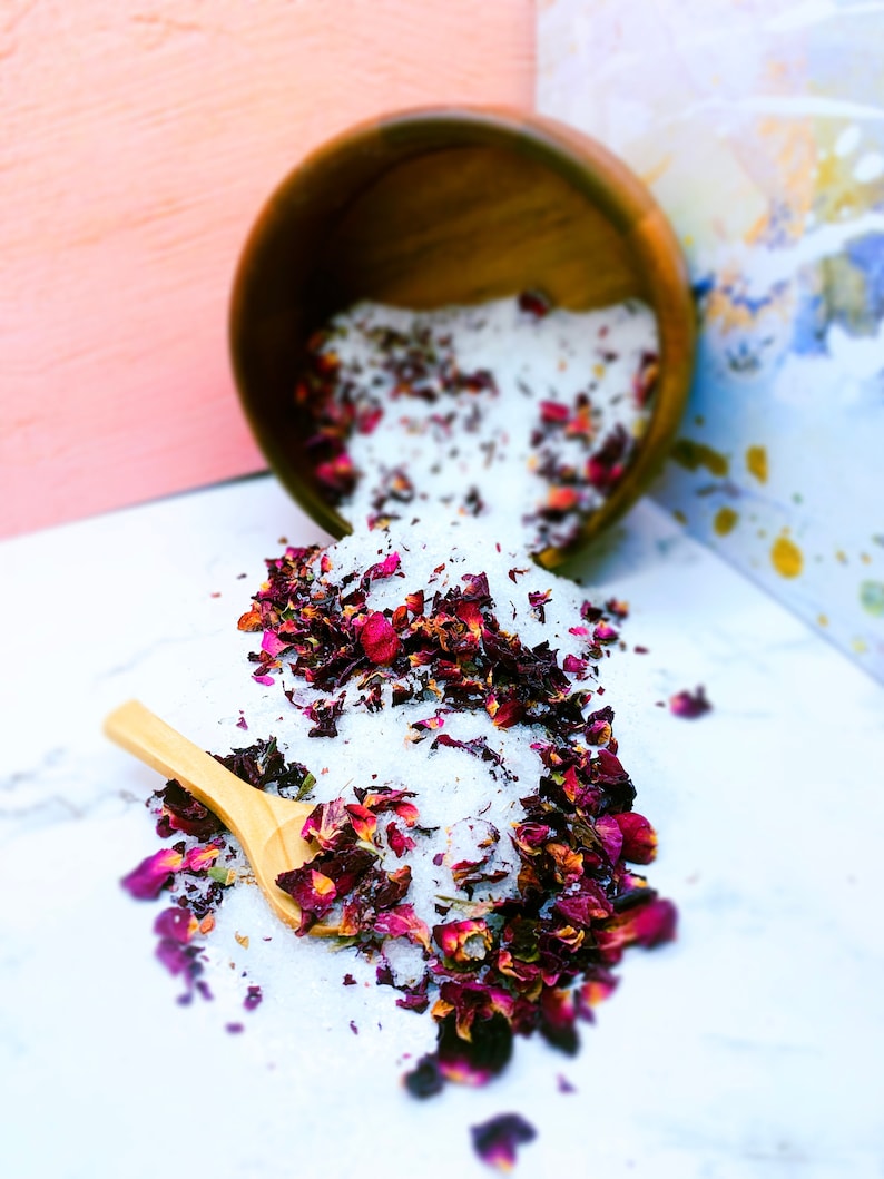 Rose Petal Epsom Salt Bath Soak, Rose Essential Oil, Spa, Relaxation Etsy