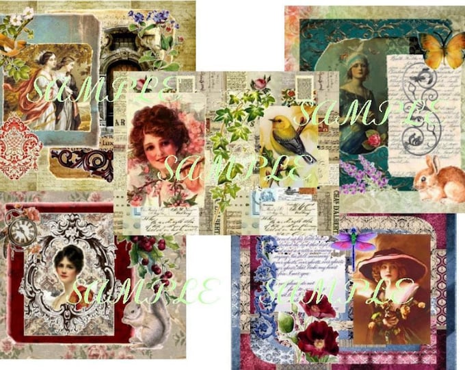 Featured listing image: Elegant English Lady Digital Collage Prints (Group 4 )