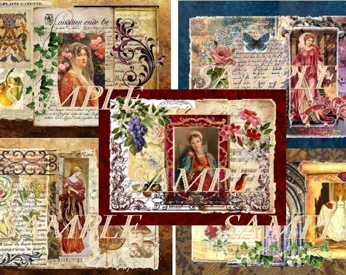 Featured listing image: Medieval Dreams Collage Digital Prints (Group3)