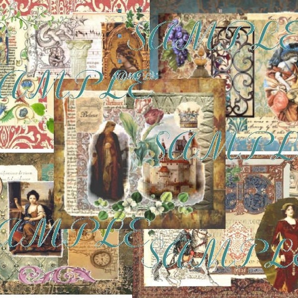 European Renaissance Art Collage Prints (Group 3)