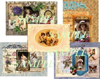 Elegant Vintage Lady Digital Prints (Group1)