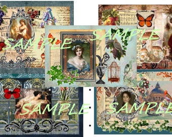 Elegant Vintage Lady Digital Prints (Group 4)