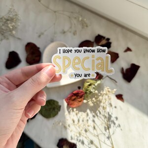 Spero che tu sappia quanto sei speciale Adesivo / adesivo in vinile lucido, adesivo per l'amor proprio, adesivo per la cura di sé / adesivo motivazionale impermeabile