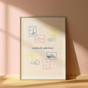 Buch Inspiriert Stempel Print | Geschrieben von Emily Henry | Buchliebhaber, glücklicher Ort, lustige Geschichte