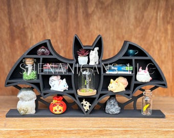 Flying Bat w/ Spider Web Curio Shelf