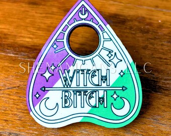 Genderqueer Pride Flag Planchette Pin (Pronoun Styles Available)