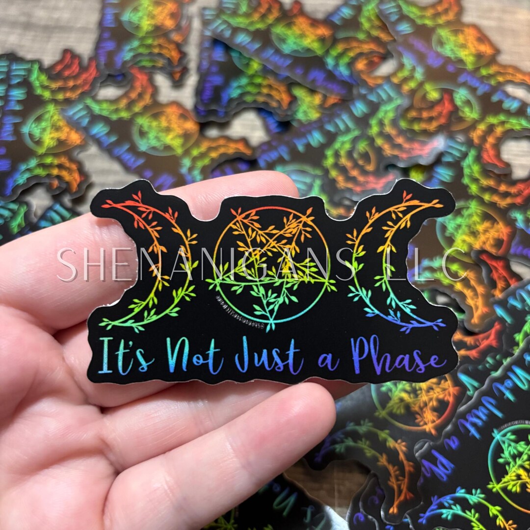 Pride Moon Phase, Its Not Just a Phase Hand Drawn Digital Art Sticker ...