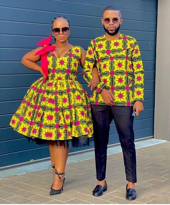 Couples dashiki outfits hot sale