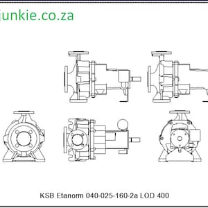 AutoCAD Blocks | KSB Etanorm 040-025-160-2a_LOD-400 Pump