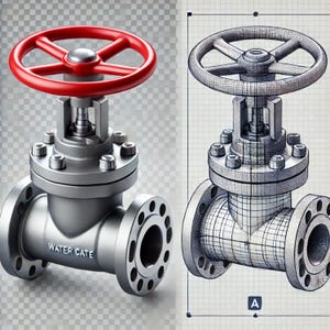 AutoCAD Blocks | AVK Gate Valves with Adapter and Spindle Set 90mm to 300mm
