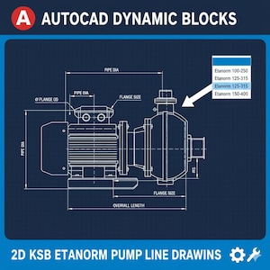 AutoCAD-block | KSB Etanorm 040-025-160-2a_LOD-400 Pump