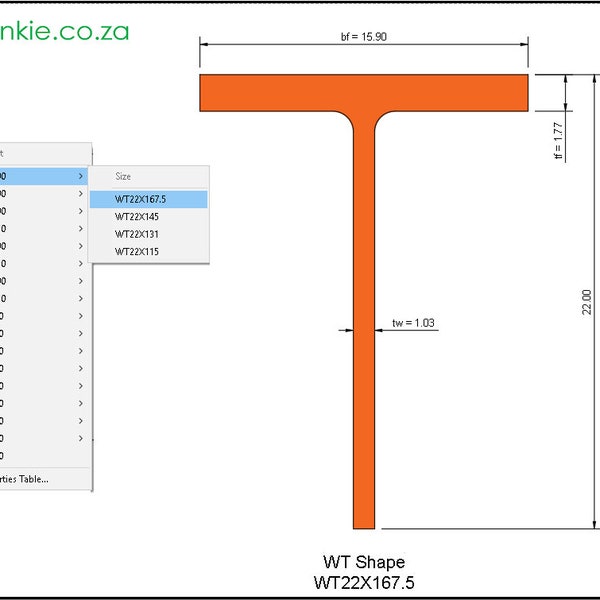 AutoCad Blocks | USA Steel Sections | AISC WT Shape