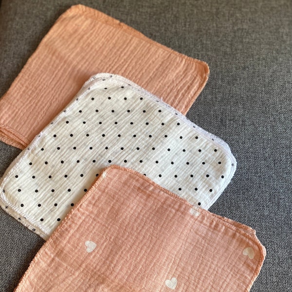 Cloth napkins Baby burp cloth Cotton napkins Gauze napkins Organic napkins Reusable napkins Washcloths Baby shower gift New home gift