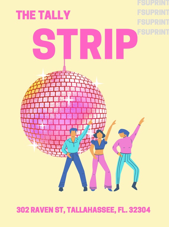 Florida State Art Print the Tally Strip Etsy