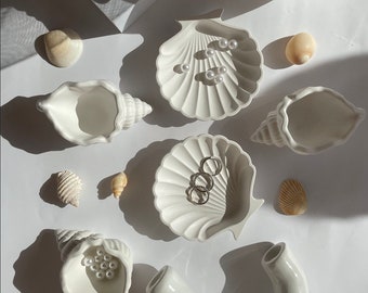 shell conch seashell heart trinket tray jewellery display dish gift ideas wedding favor custom name candle display ring holder lotus holder