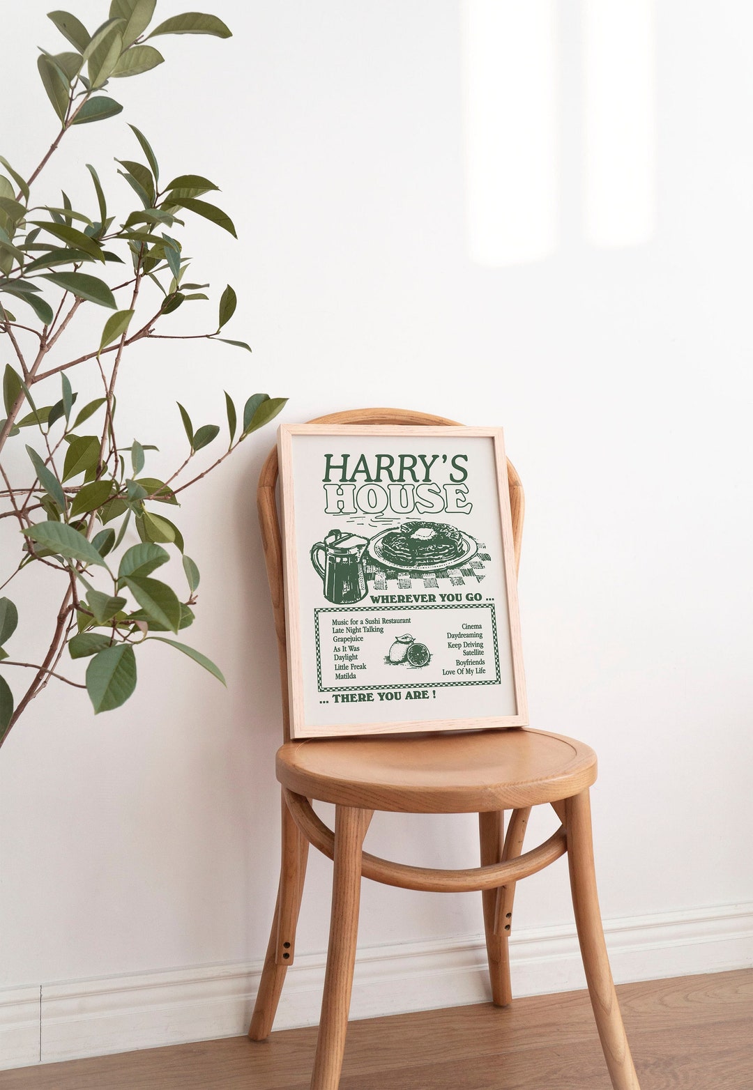Harry's House Menu Track list Poster / Harry Styles Digital Print / Printable Download / As it was Music For A Sushi Restaurant