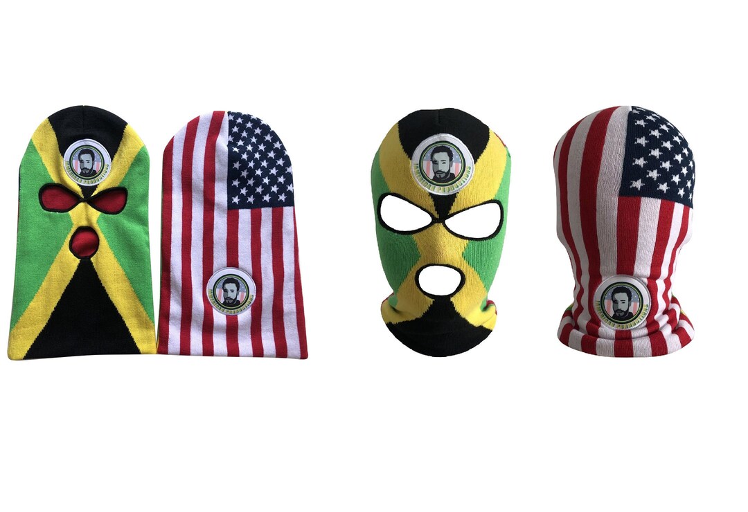 JAMAICA & AMERICA Dual Flag Print Ski Mask Etsy
