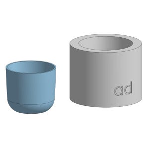 Small cup mug plaster slip casting mould. Form mold P0207S