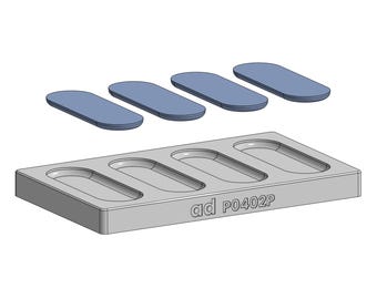 Pill shaped sample tiles slip casting mould. Form mold P0402P