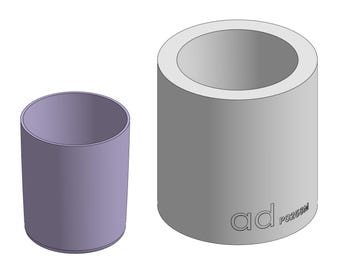 Medium cup mug plaster slip casting mould. Form mold P0258M