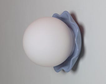 Tiny Frilly Ceramic Wall Sconce Light