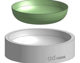 Large curved bowl plaster slip casting mould. Form mold P0244L