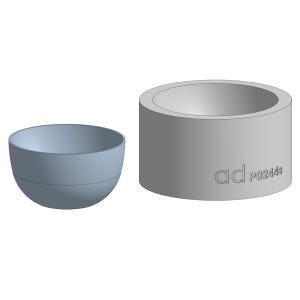 Small curved bowl plaster slip casting mould. Form mold P0244S