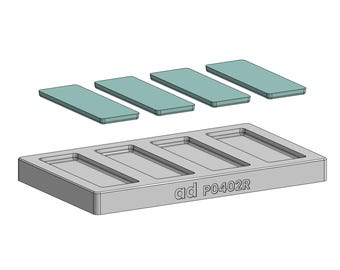 Rectangle shaped sample tiles slip casting mould. Form mold P0402R