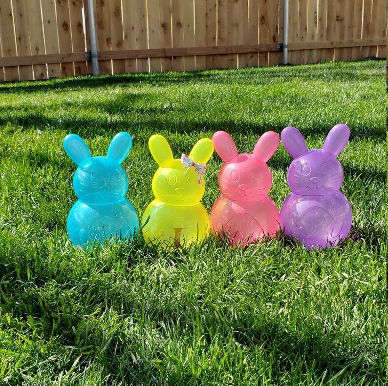 Personalized Large Plastic Easter Bunny Container Etsy