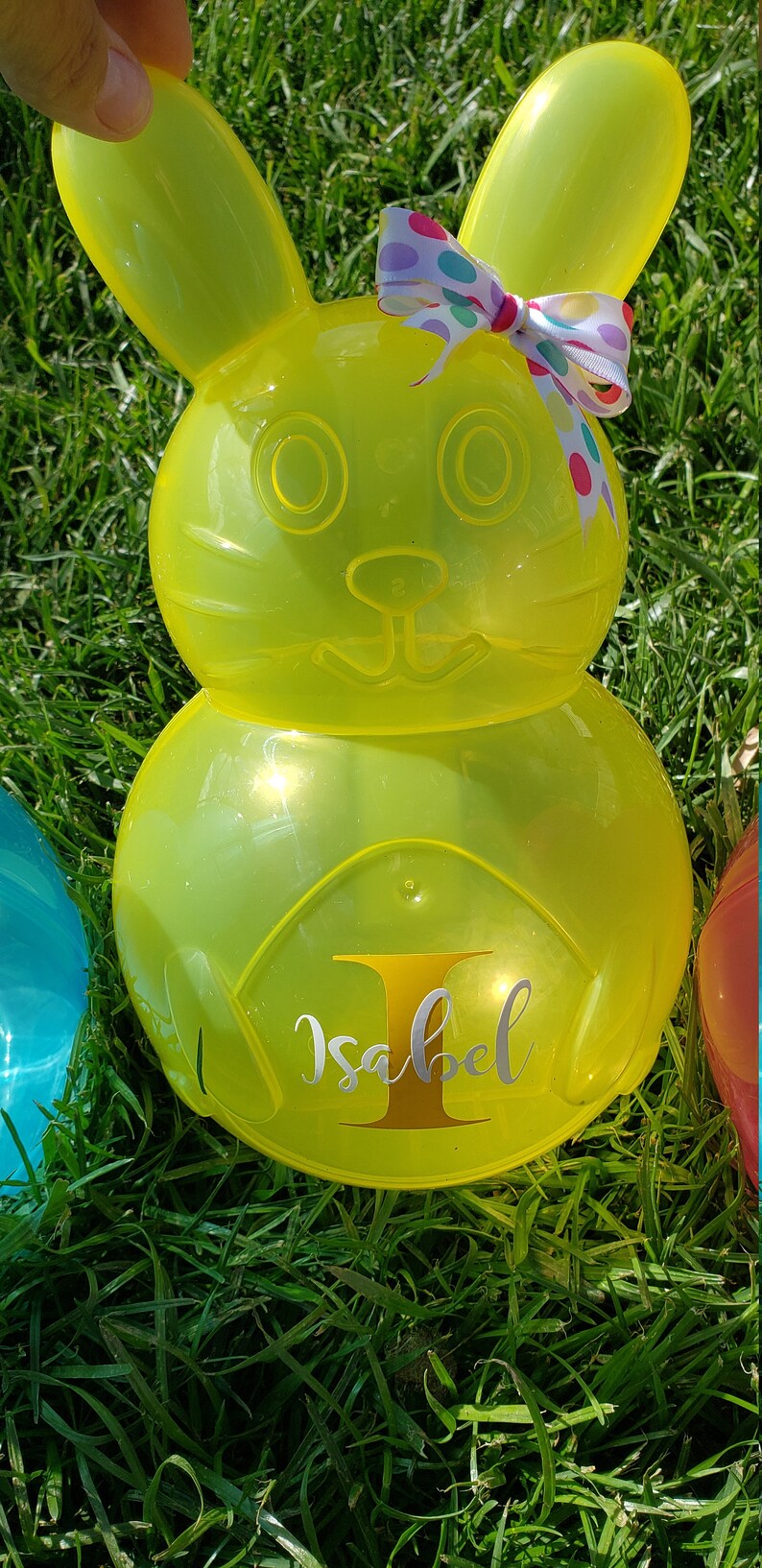 Personalized Large Plastic Easter Bunny Container Etsy