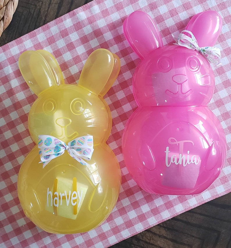 Personalized Large Plastic Easter Bunny Container Etsy